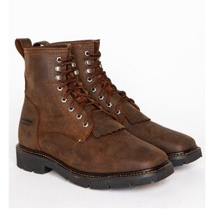 Rugged Brown Leather Boots for Men
